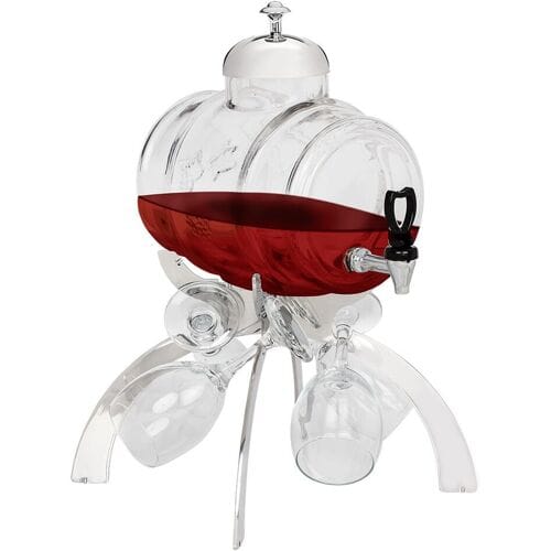 GGM Gastro Weinspender - 4 Liter - Chrom - inkl. 4 Weingläser Zilver / Transparant