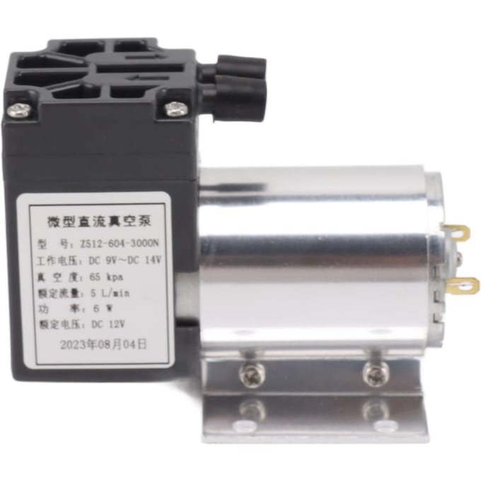 Pompe à vide 12V Pompe d'aspiration à pression négative Mini Petite Pompe à vide sans huile 65‑120kpa 5L min avec Support
