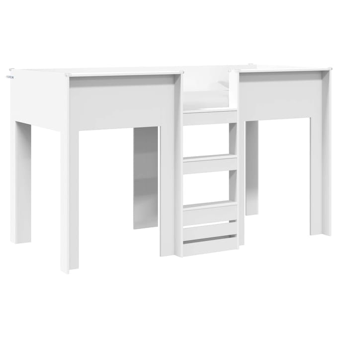 vidaXL - Stapeld - bed - voor - kids - Wit - 75 - x - 190 - cm - Bewerkt - hout