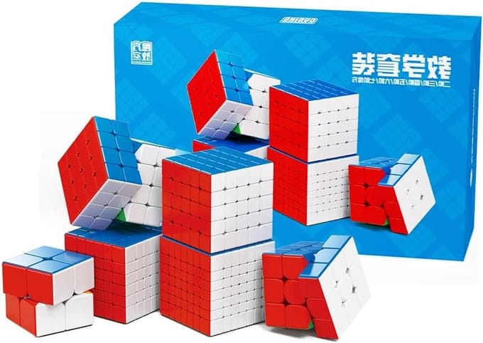 Magic Cubes Set - Puzzel Collectie - Hersenen Trainen - Stickerloos Ontwerp - 2x2 tot 7x7 - Multicolor