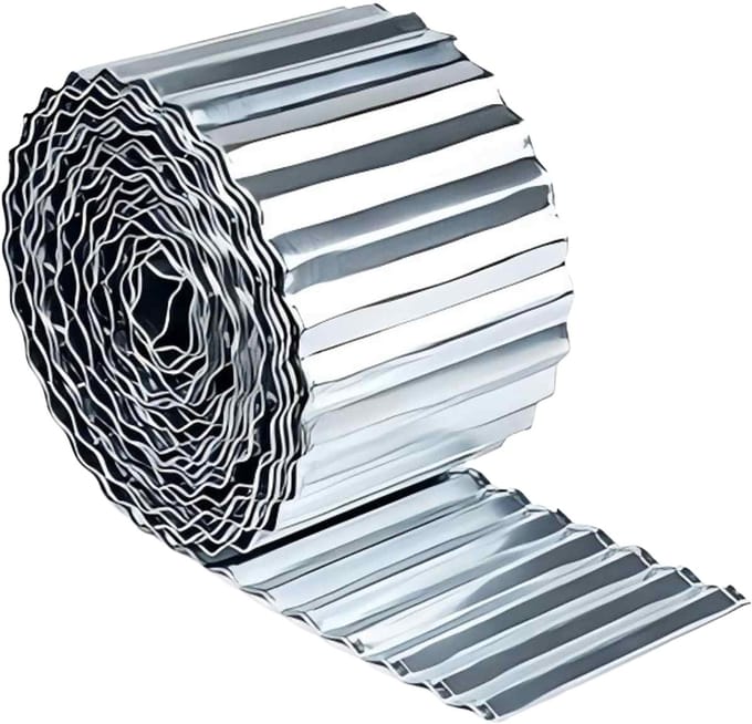 Gazonrand - 5 meter - flexibel - zilver
