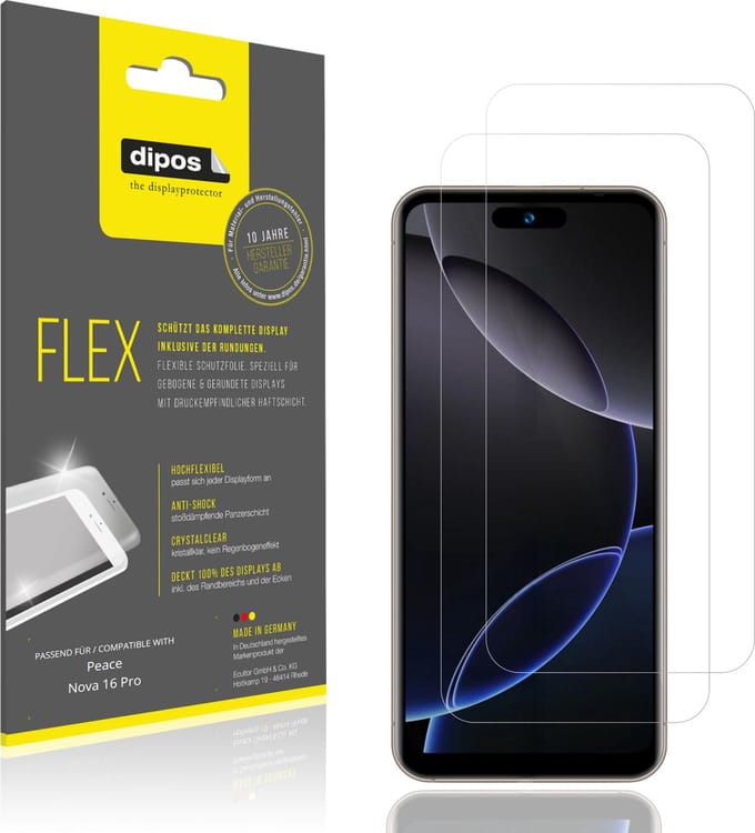 dipos – 2x Beschermfolie geschikt voor Peace Nova 16 Pro | 3D Full Cover Screenprotector | 100% Passend