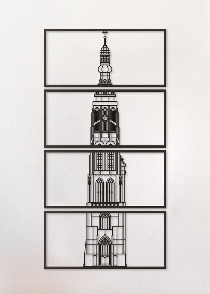Wanddecoratie | Grote kerk Breda - XL (80x157cm)