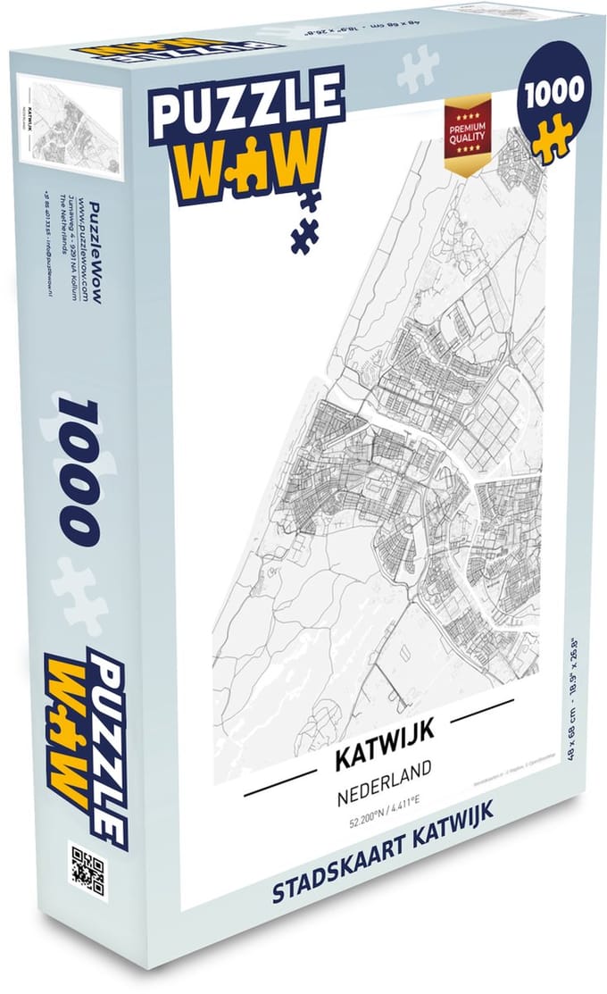 Puzzel Stadskaart Katwijk - Legpuzzel - Puzzel 1000 stukjes volwassenen - Plattegrond