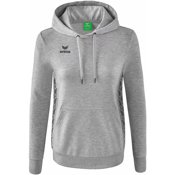 Erima Essential Team Sweatshirt Met Capuchon Dames - Slate Grey / Licht Grey Melange | Maat: 36