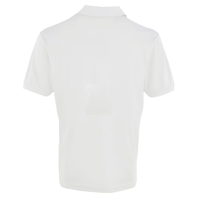 Premier Heren Coolchecker Pique korte mouw Polo T-Shirt (Wit)