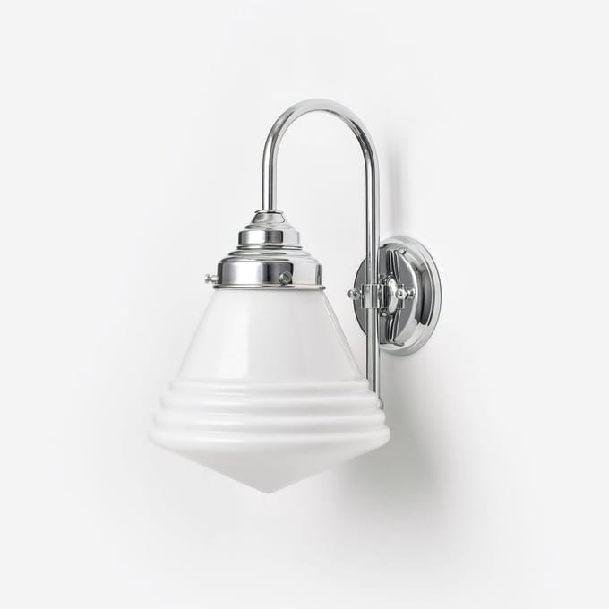 Wandlamp Luxe School Small Meander Chroom - Art Deco Trade
