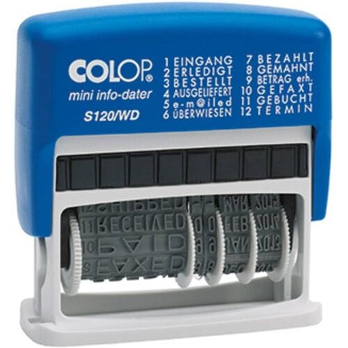 Colop mini info-dater S120/WD Datumstempel 47 x 4 mm (bxh) Blauw, Grijs