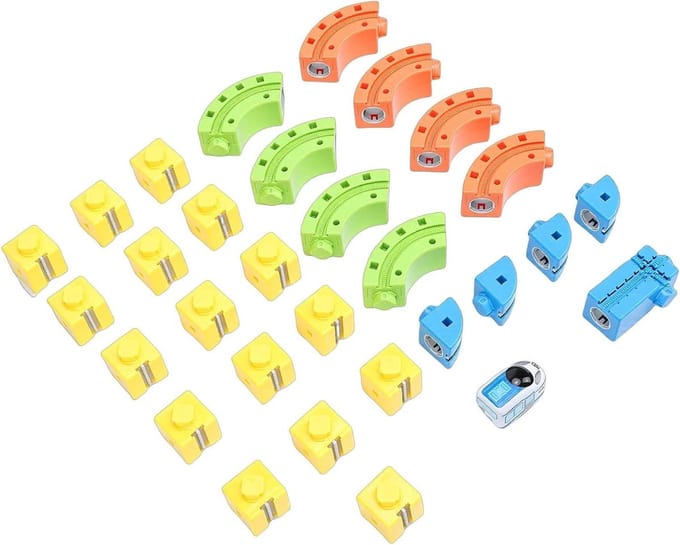 Modulaire Treinset - 3D Baan - Kinderspel Bouwen - Flexibel Ontwerp - 81 Delen - Multicolor