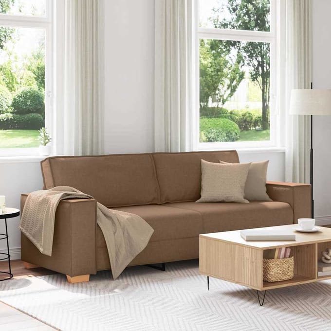 vidaXL - 3-zitsbank - Bruin - 180 - cm - Stof