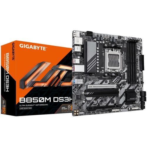 GIGABYTE B850M DS3H Moederbord - AMD B850 - AMD AM5 - DDR5 RAM - Micro-ATX