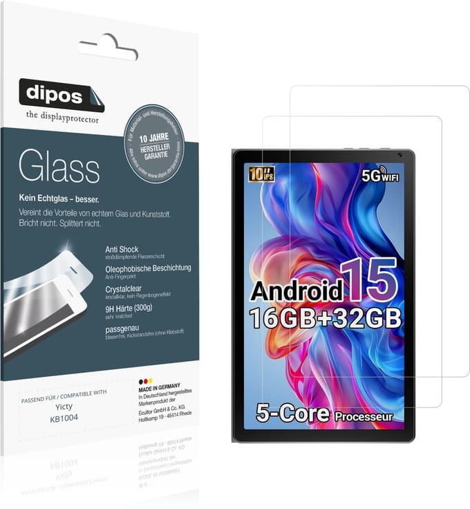 dipos – 2x Pantserfolie geschikt voor Yicty KB1004 | 9H Screenprotector