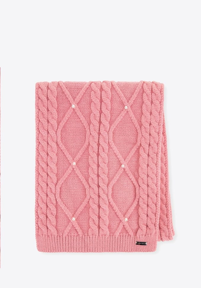 Wittchen - Dames Sjaal - Roze - Met Parelmotief