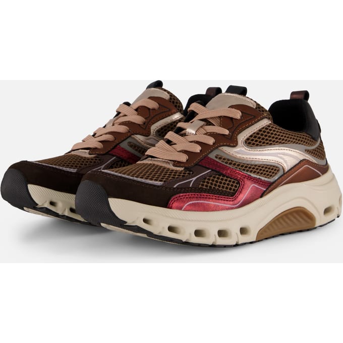 Gabor Rollingsoft Sneakers rood Metallic Suède - Maat 5,5