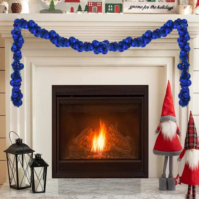 vidaXL - Kerstbal - Guirlande - LED's - Blauw - 186 - cm - Polystyreen