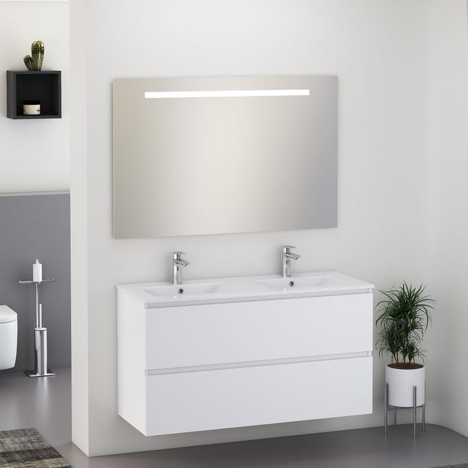 Xellanz Sephia Badmeubelset 120 cm met Dubbele Wastafel - Mat Wit