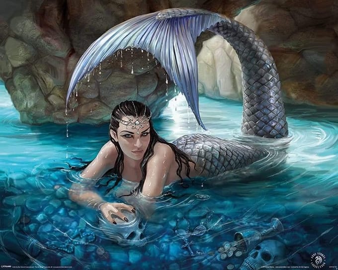 Anne Stokes Hidden Depths Poster 50x40cm
