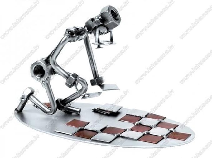 Hinz & Kunst smeedwerkfiguur beroep "Tegellegger"