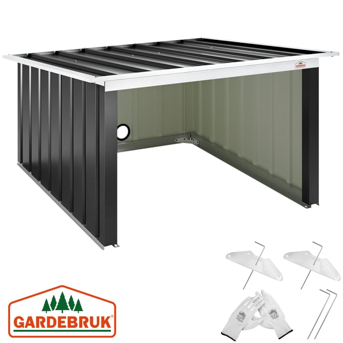 Gardebruk Robotmaaier Garage - Platdak Metaal 89x90x54cm - Antraciet