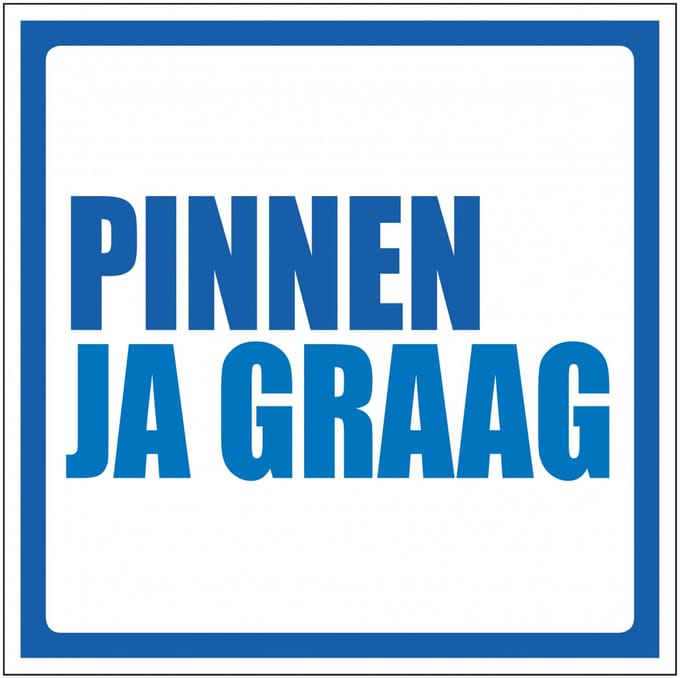 Pinnen ja graag sticker 100 x 100 mm