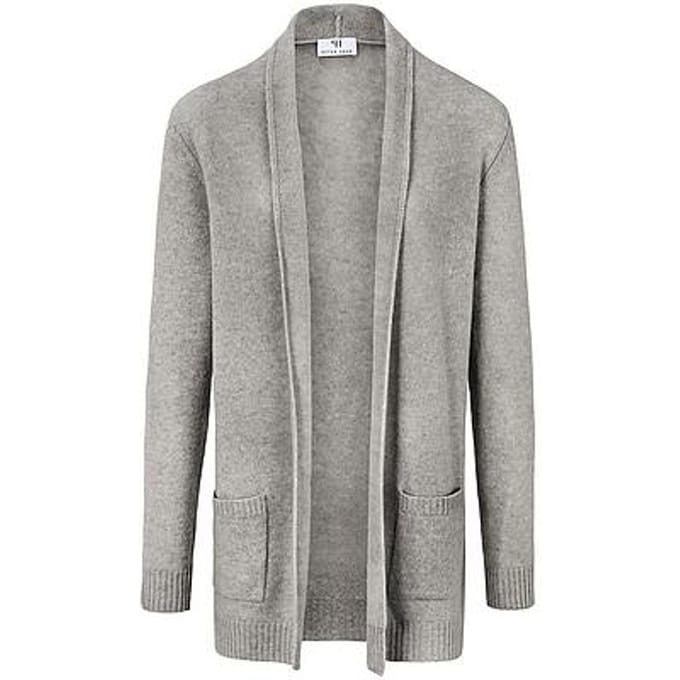 Lang vest 100% scheerwol Van Peter Hahn grijs