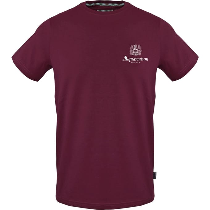 Aquascutum Heren T-shirt met opdruk (Rood)