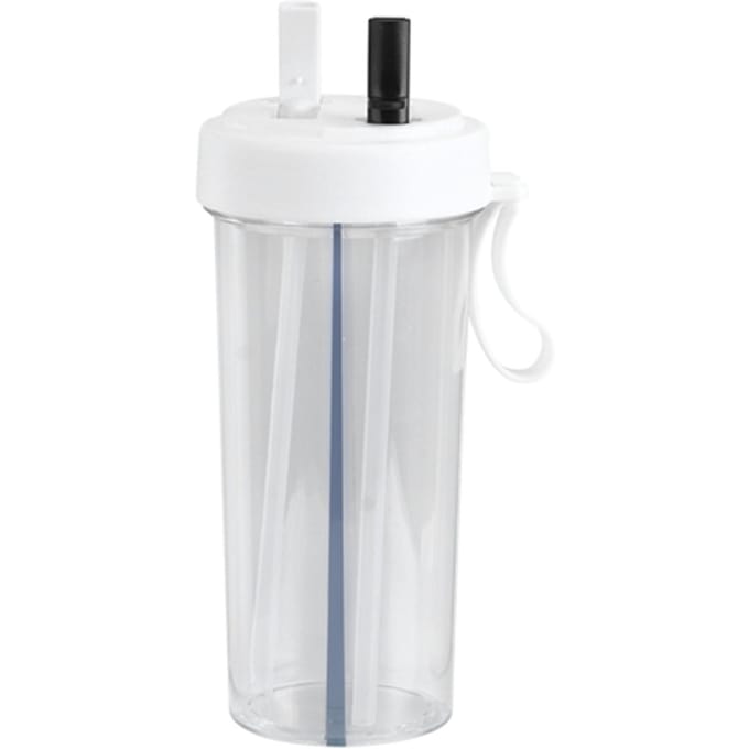 600ml Innovatieve Dubbel Gebruik Waterfles Rietje Waterbeker voor Thuis Buiten Kamperen SportWit wit