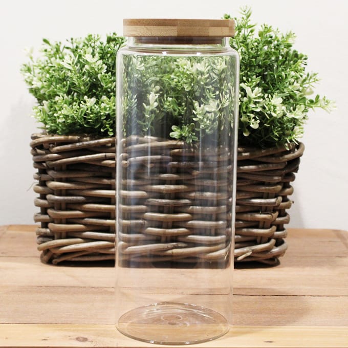 Glazen Voorraadpot - Bamboo Deksel - 25cm - Milieuvriendelijk