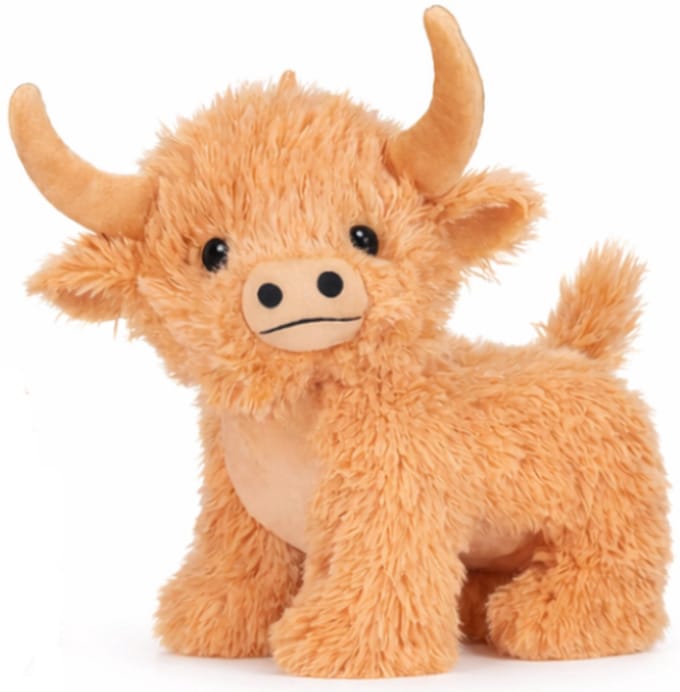 Schotse Hooglander Pluche Knuffel Koe (Lichtbruin) 25 cm