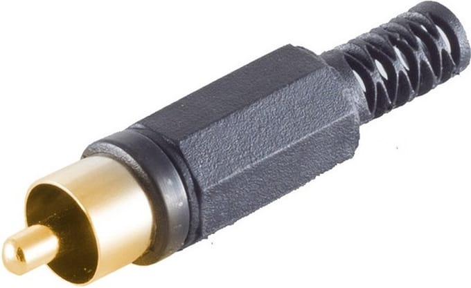 Tulp (m) audio/video connector - verguld - plastic / zwart