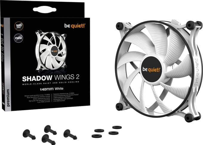 be quiet! Shadow Wings 2 PWM White 140 - Case ventilator - 140mm - Wit - 15 dBA