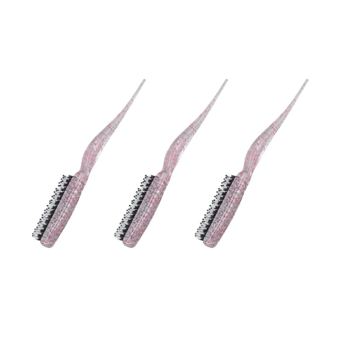 3 peignes à queue de rat 3 rangées brosse en nylon peigne crêpe coiffure pour séparation des cheveux paillettes gray