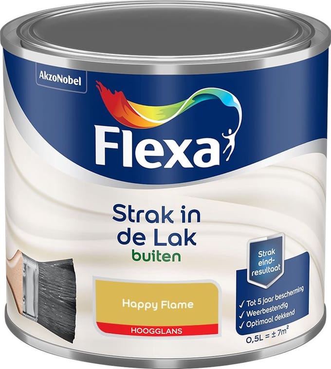 Flexa - Strak In De Lak Buitenlak Hoogglans - Happy Flame - Mengverf - 500 Ml