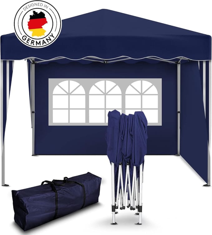 Pop-up Tent - Feesttent Tuin - Buiten Bijeenkomst - Waterdicht Met Panelen - 3 x 3 Meter - Blauw