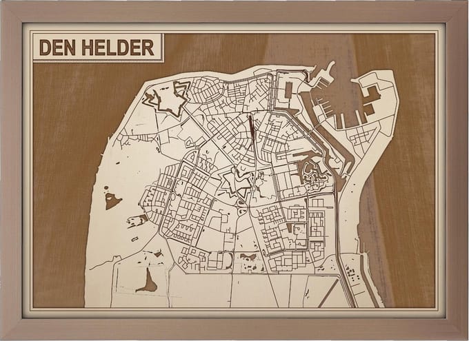 Decoratief Beeld - Houten Van Den Helder - Hout - Bekroned - Bruin - 21 X 30 Cm