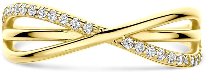 14K geelgouden ring zirkonia - 4035008