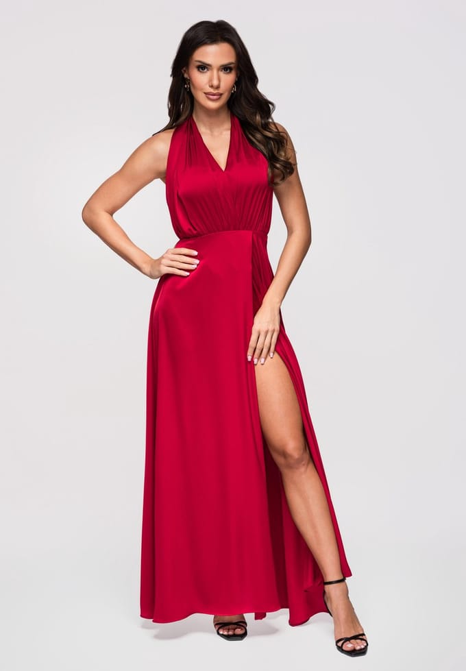 LARICA Jurk - Loose Fit - Mouwloos - Rits Rood S
