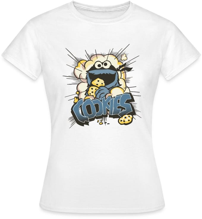 Sesamstraat Koekiemonster En Koekjes T-Shirt Dames