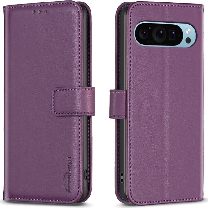 BINFEN Hoesje - Geschikt voor Google Pixel 9 / Pixel 9 Pro Hoesje - BINFEN Color Book Case - Paars