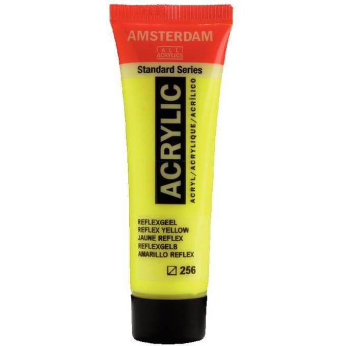 Peinture acrylique - Amsterdam - Giallo Reflex - 20 Ml - Haute résistance - Diluable à l'eau