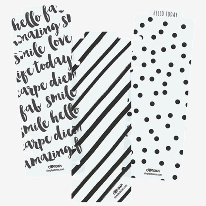 Carpe Diem - Plastic bladwijzers voor in A5 planners - 3 stuks – 6-gaats geperforeerd