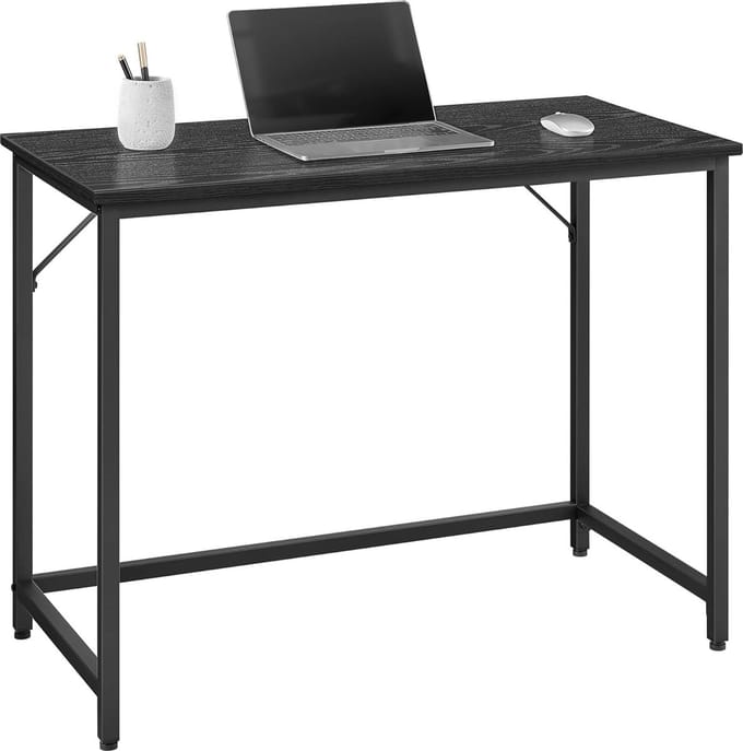 Bureau Zwart 100 x 50 cm - Compacte Computertafel - Thuiswerkplek & Studentenkamer - Minimalistisch Design - Stevig Metalen Frame