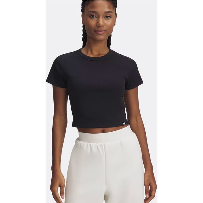 Under Armour Rival Rib T-shirt Dames-Zwart