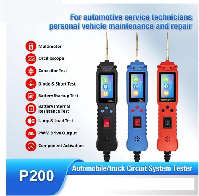 Circuit Tester - Test Tool - Auto Diagnose - Veelzijdige Testfuncties - 2 Meter Kabel - Zwart