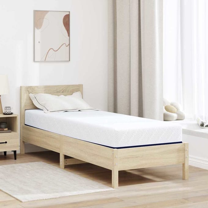 vidaXL - Matras - Medium - stevig - 70 - x - 200 - cm - Wit - en - Blauw