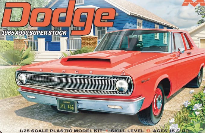 Moebius Modelbouwpakket Auto - 2460 Dodge 1965 A990 Super Stock - Amerikaanse Auto Plastic - 1:25 - Modelbouw