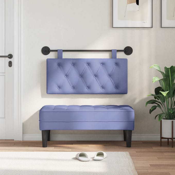 vidaXL - Hangend - hoofdbord - Jeans - Blauw - Stof