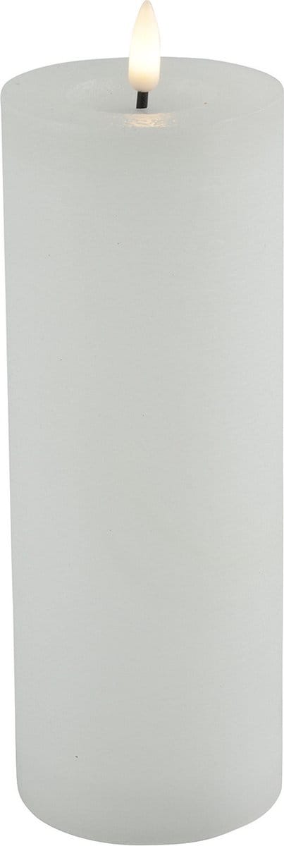 Countryfield Lyon LED kaars/stompkaars - wit - D7,5 x H20 cm - timer