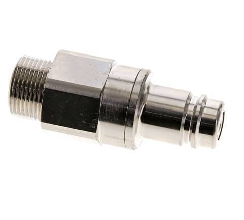 Vernikkeld Messing DN 15 Luchtkoppeling Insteeknippel G 3/4 inch Buitendraad Double Shut-Off - CLP15-M-BN-SV-P-034