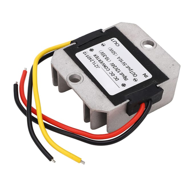 Buck Converter IP67 Waterdicht DC 12V 24V naar DC 5V 10A Spanningsomzetter Module voor Voertuig gray